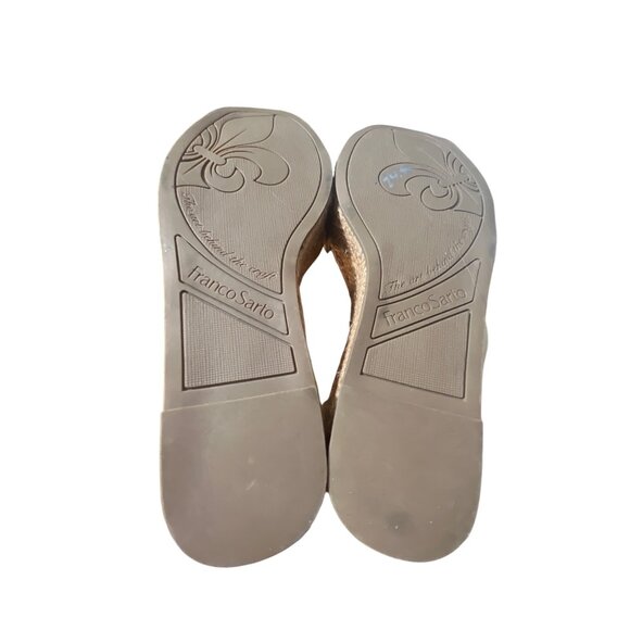 Franco Sarto Womens Beige Wedge Sandals Size 7.5 Espadrille Ankle Strap Platform - Picture 6 of 8